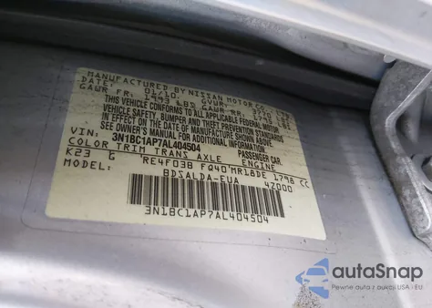 2010 Nissan Versa 1.8S from USA, damaged, VIN 3N1BC1AP7AL404504
